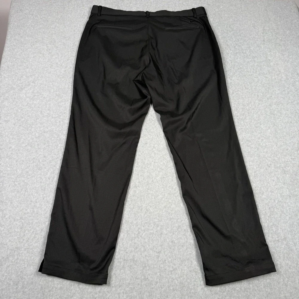 Nike Dri-FIT Mens Golf Pants Black 38x30 Flat Front Performance Trousers